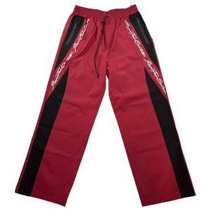 Civil Regime Roses from Concrete Parachute Track Pants Mens Large Red Athleisure